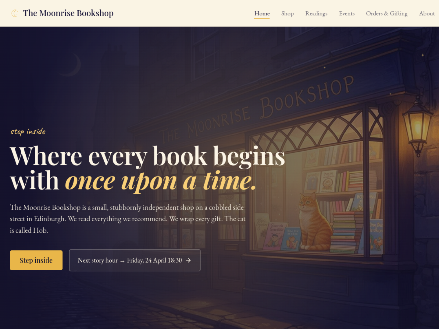 Screenshot of The Moonrise Bookshop
