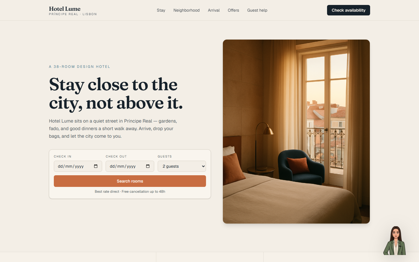 Screenshot of Hotel Lume